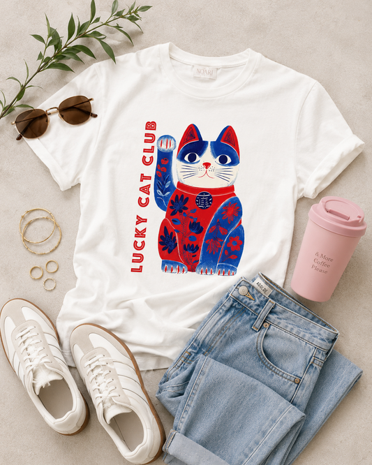 Lucky Cat Club Tshirt - White