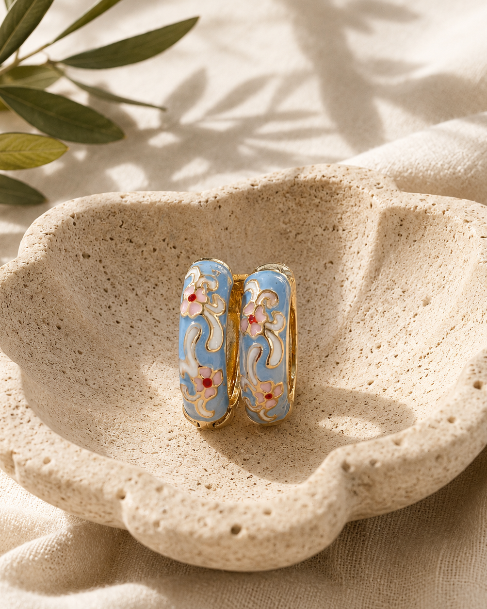 Earring Enamel Hoop - Assorted