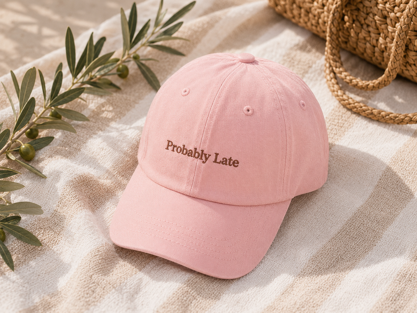 Probably Late Cap - Blush Pink
