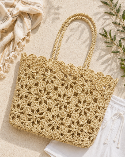 Crochet Tote Corallo - Natural Sand