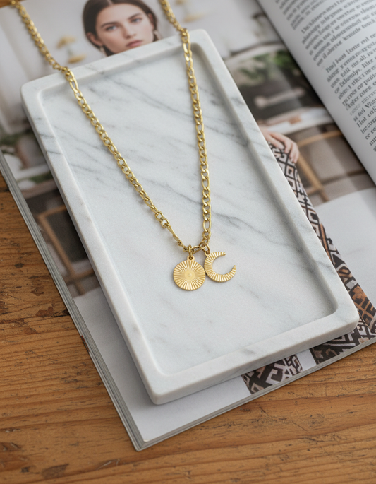 Sun & Moon Necklace - Gold