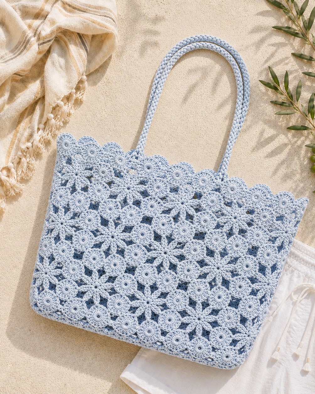 Crochet Tote Corallo - Lilac Amoura