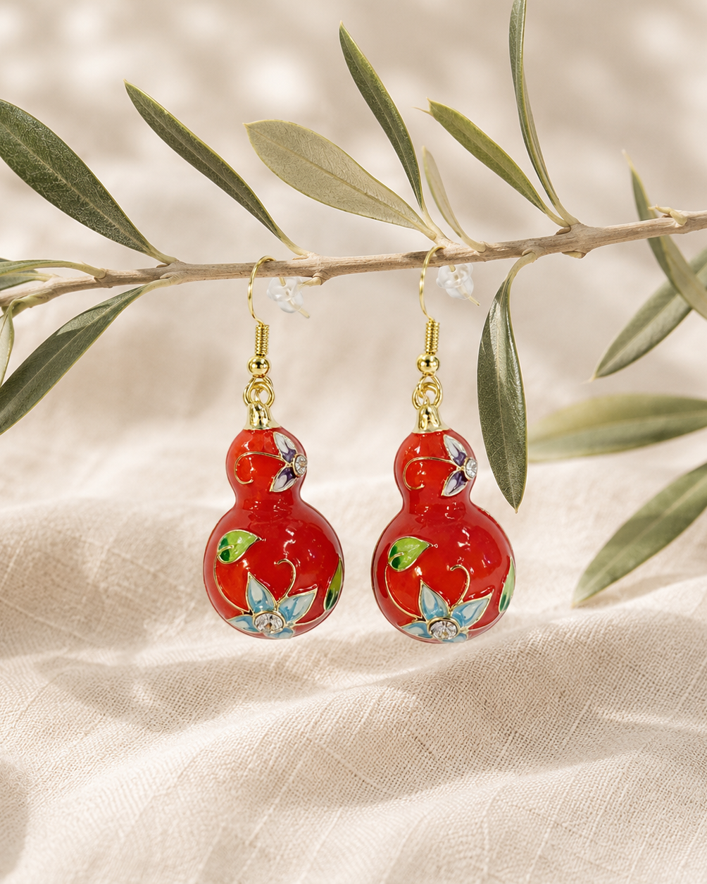Earring Enamel Rin - Drop - Assorted