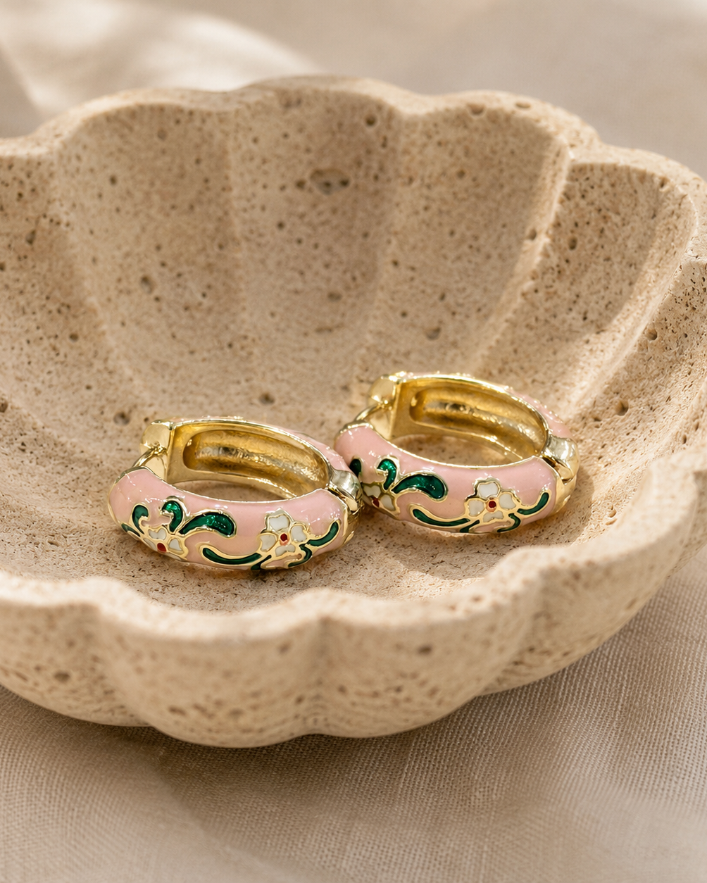 Earring Enamel Hoop - Assorted