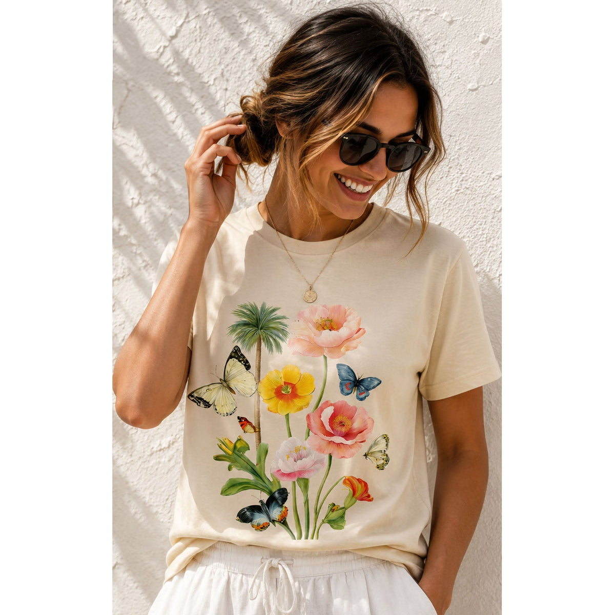 TShirt - Botanical Butterfly - Cream