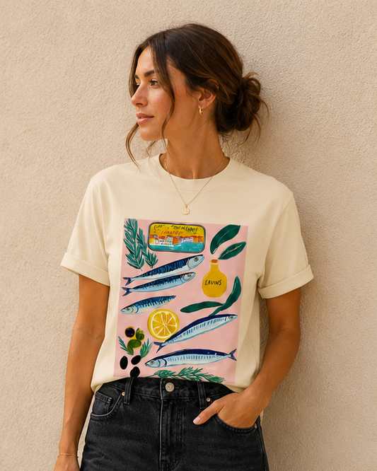 Sardines Tin Tshirt - Cream