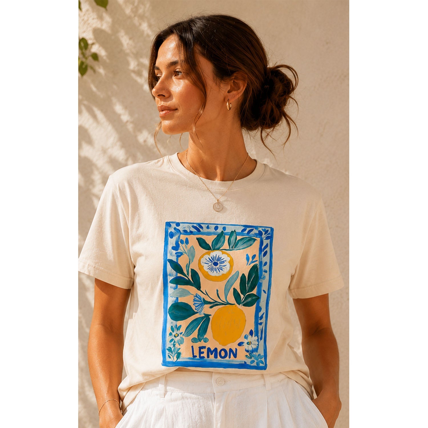 TShirt - Lemon Tile - Cream