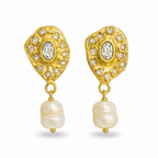 Earring - Zirconia & Pearl Drop