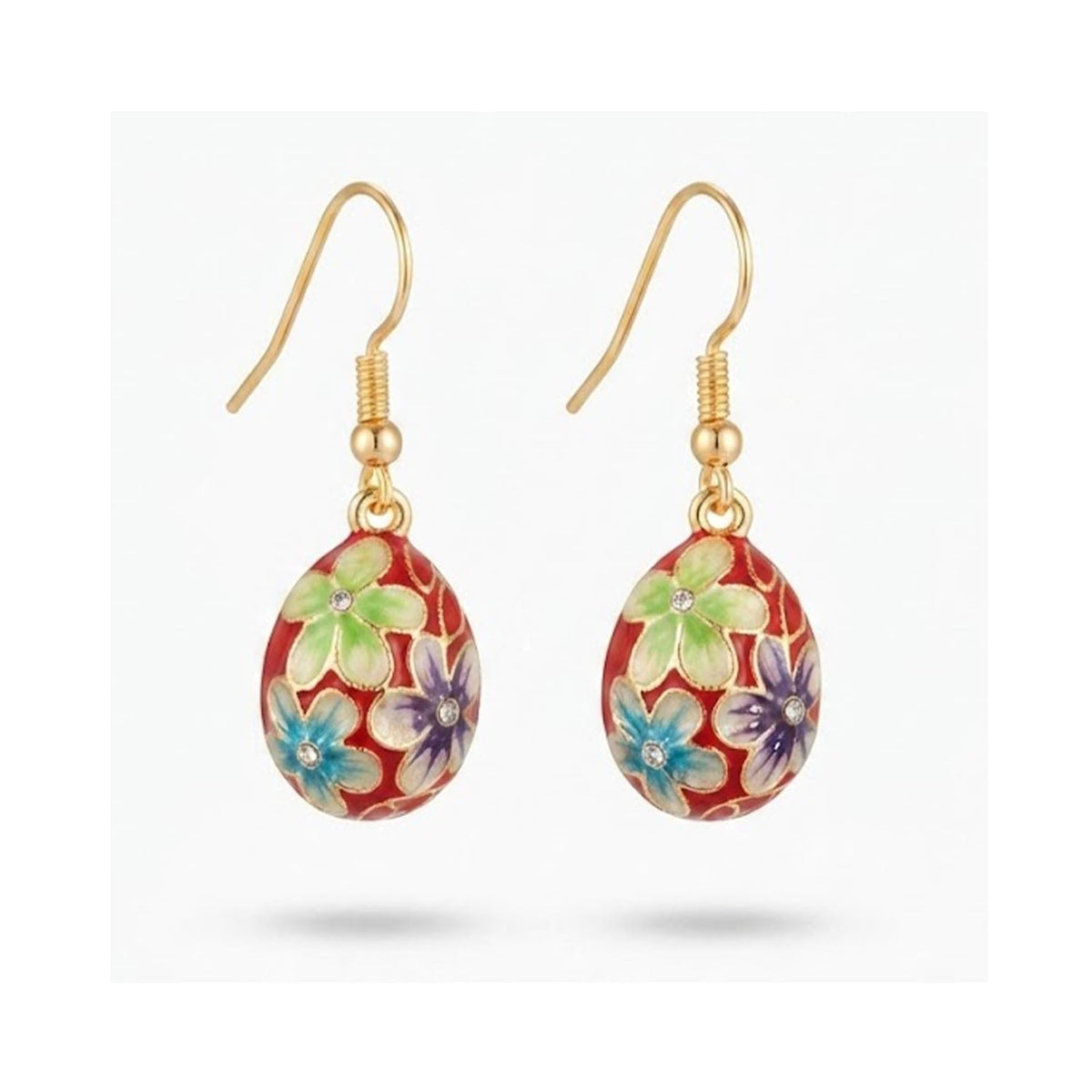 Earring Enamel Hana - Red