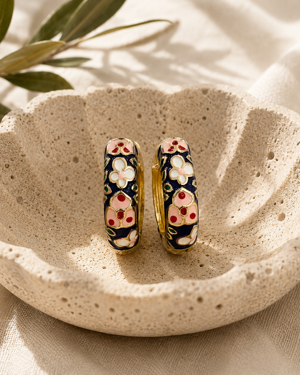 Earring Enamel Hoop - Assorted