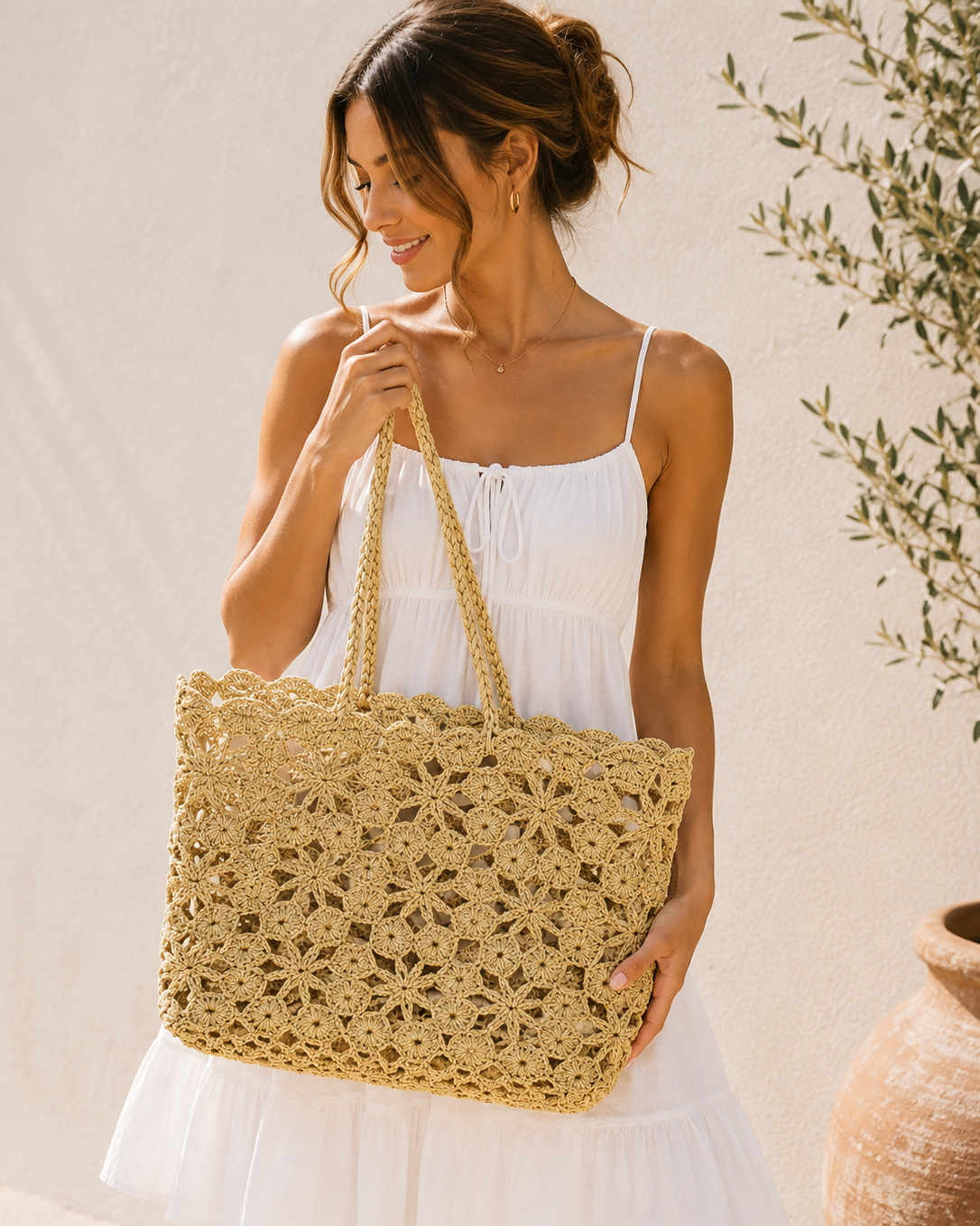Crochet Tote Corallo - Natural Sand