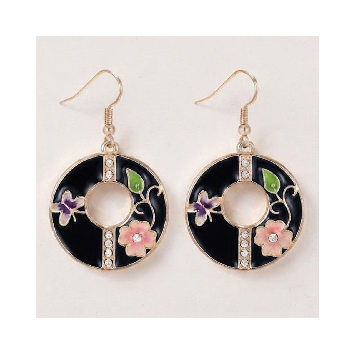 Earring Enamel Kira - Black