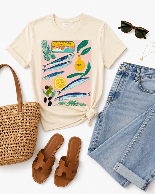 Sardines Tin Tshirt - Cream
