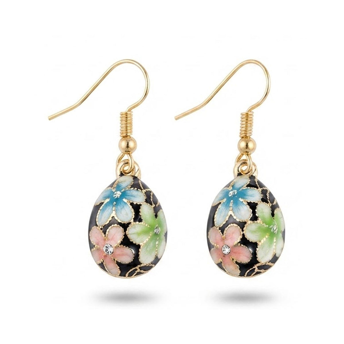 Earring Enamel Hana - Black