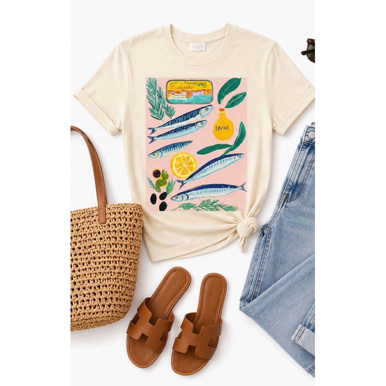 Tshirt - Sardines Tin - Cream