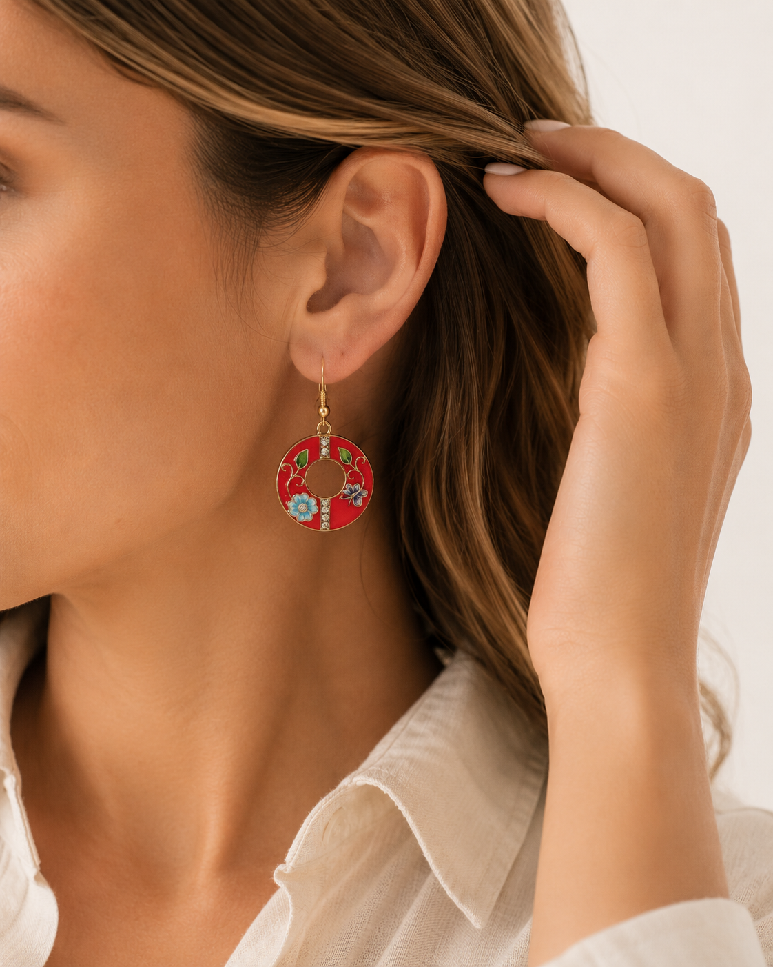 Earring Enamel Kira - Drop - Assorted