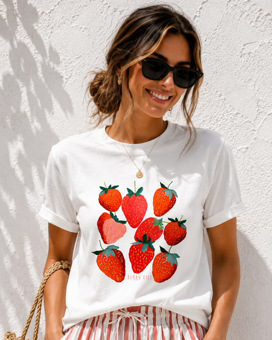 Strawberries Berry Cute Tshirt - White