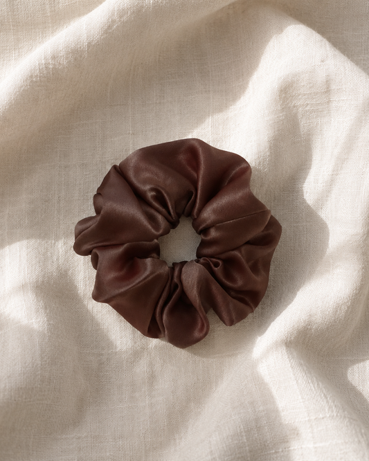 Silk Scrunchie - Chocolate