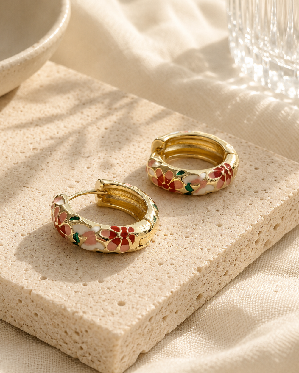 Earring Enamel Hoop - Assorted