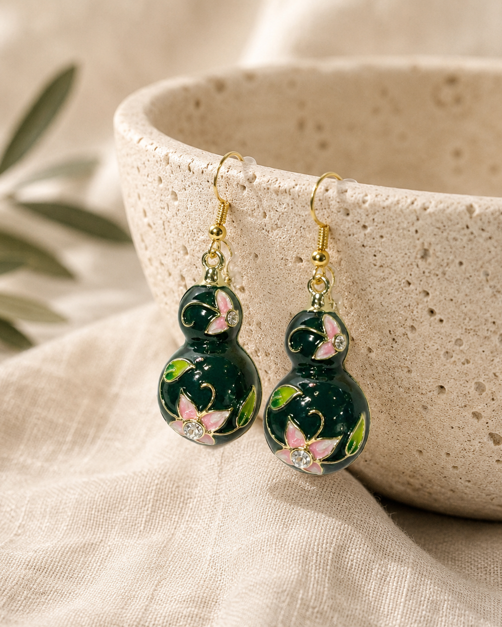 Earring Enamel Rin - Drop - Assorted
