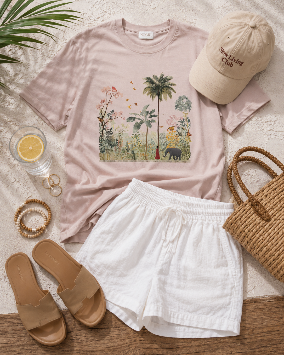 Girl & Elephant Tshirt - Taupe