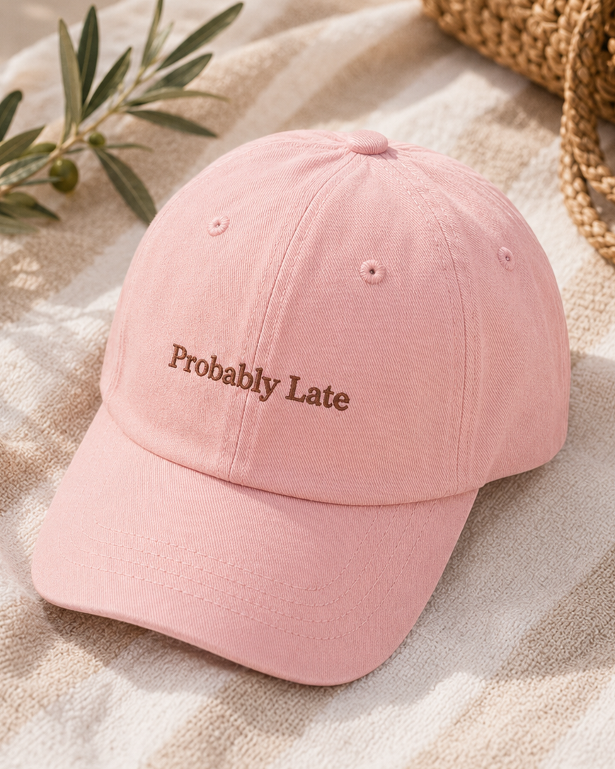 Probably Late Cap - Blush Pink