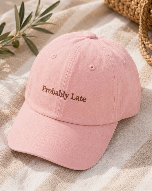 Probably Late Cap - Blush Pink