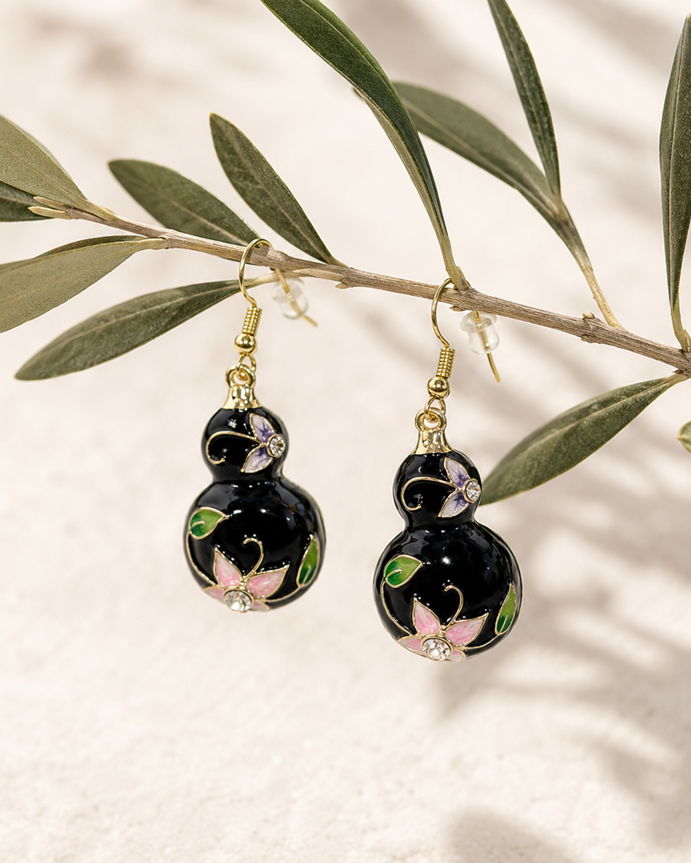 Earring Enamel Rin - Drop - Assorted
