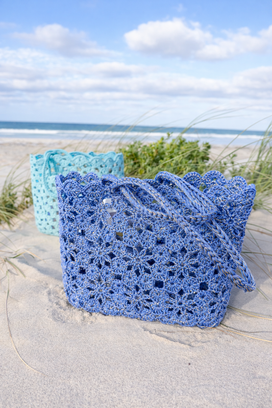 Crochet Tote Corallo - Blue Matisse