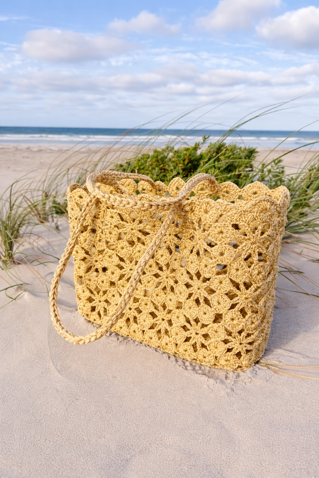 Crochet Tote Corallo - Natural Sand