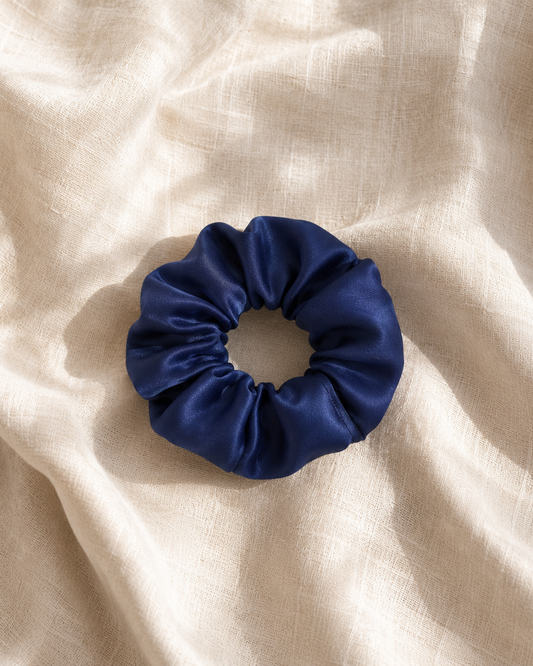 Silk Scrunchie - Navy