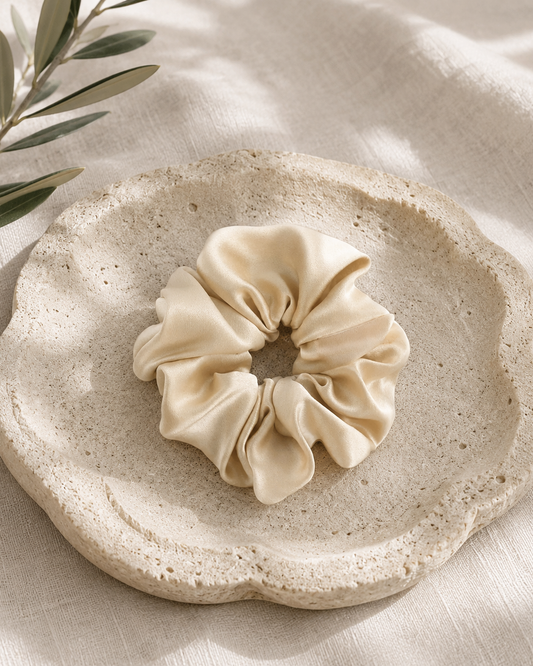 Silk Scrunchie - Champagne