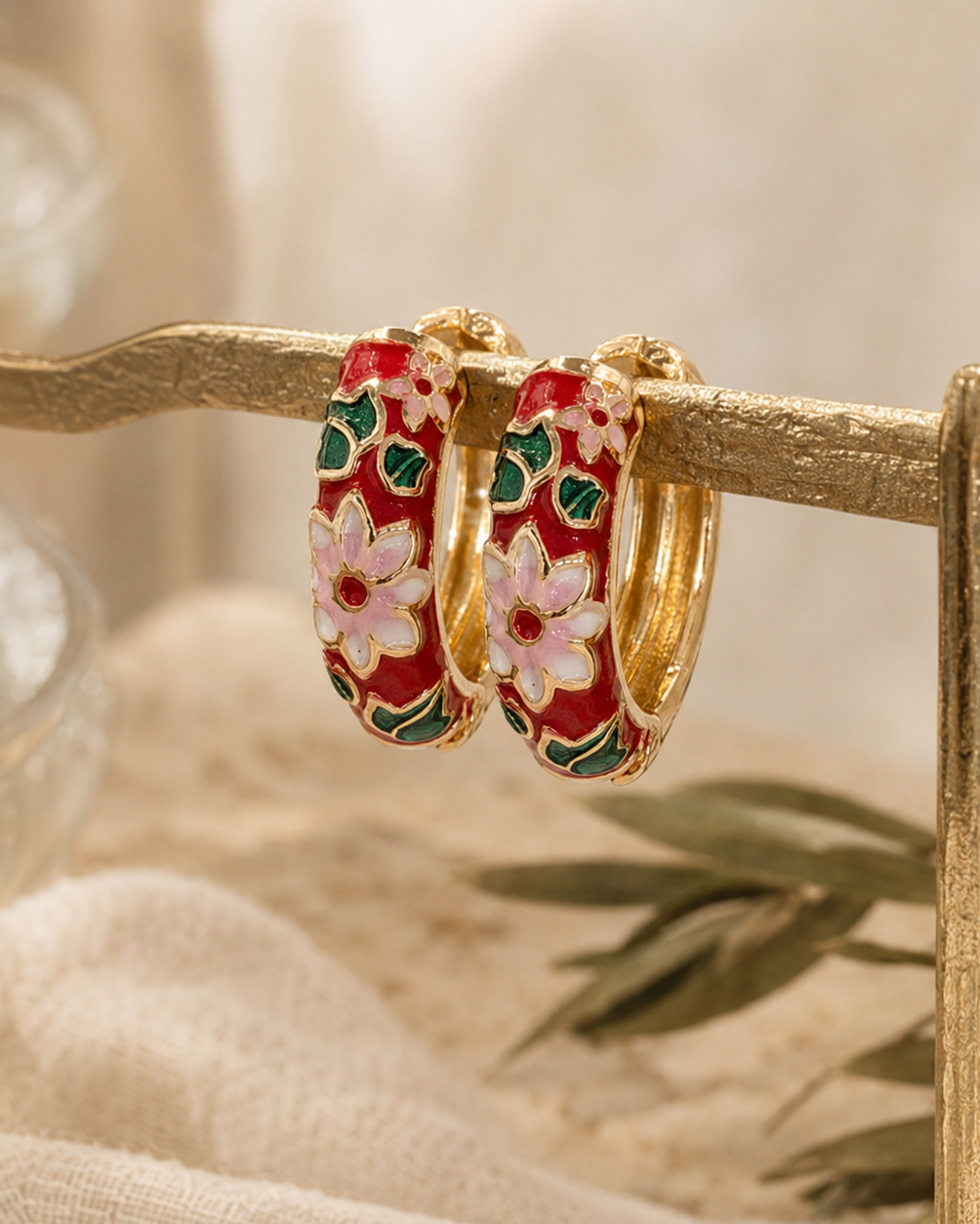 Earring Enamel Hoop - Assorted