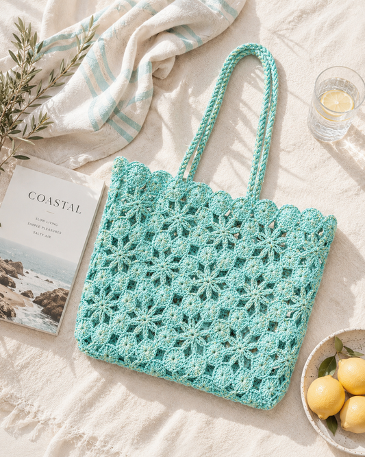 Crochet Tote Corallo - Green Aegean