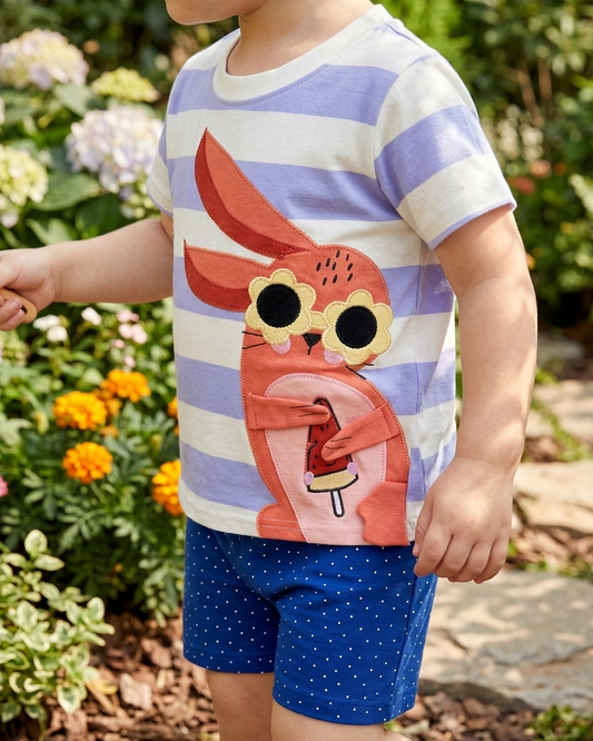 Pink Bunny TShirt and Short Set
