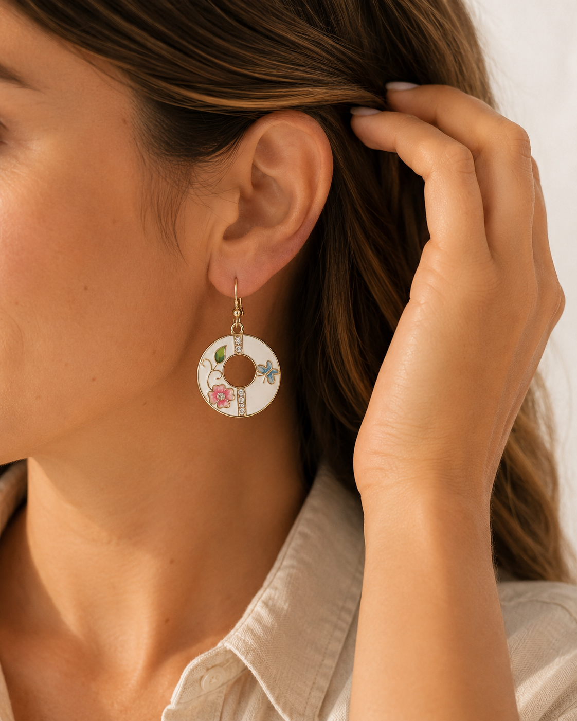 Earring Enamel Kira - Drop - Assorted