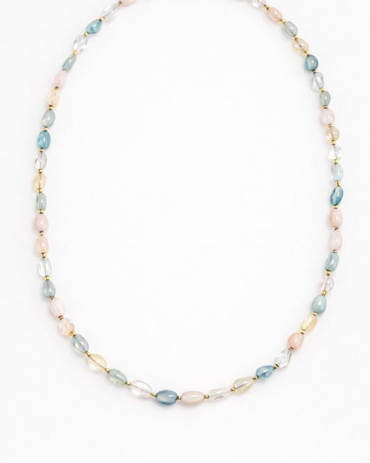 Lola Stone Necklace - Pale Blue & Blush