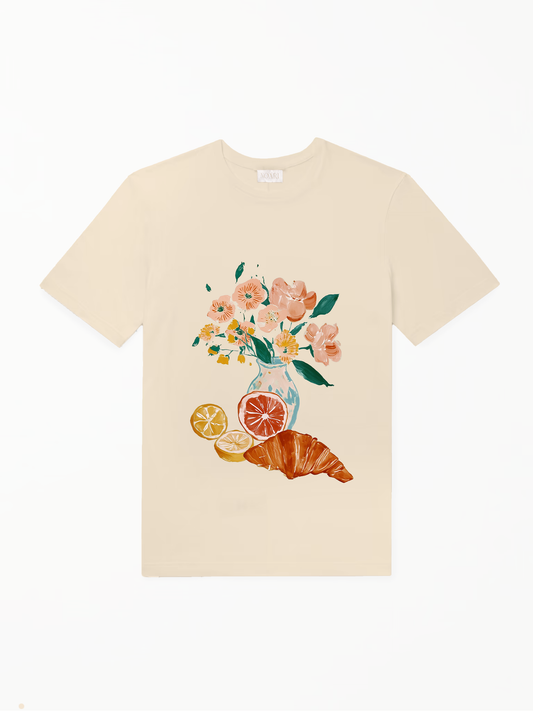 Morning Croissant Tshirt - Cream