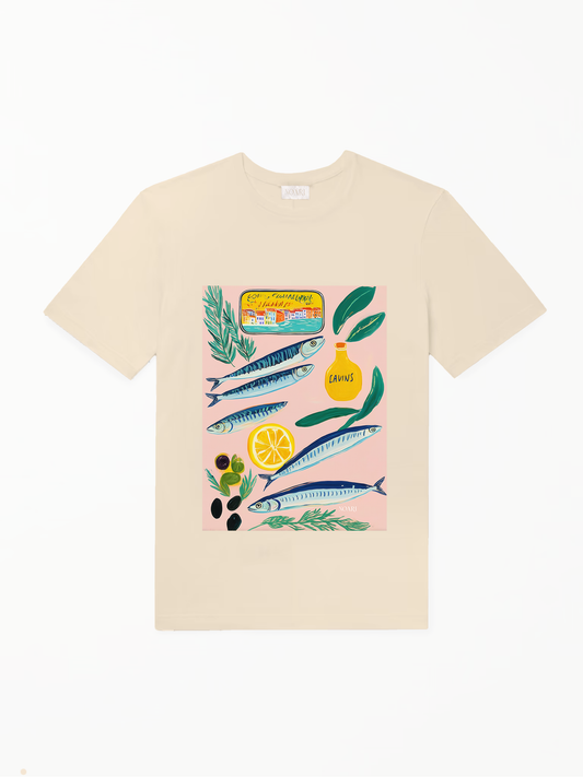 Sardines Tin Tshirt - Cream