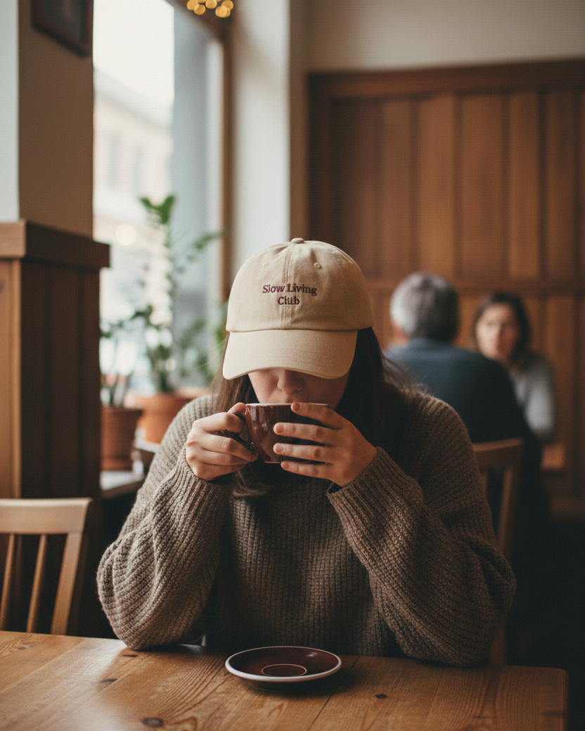 Slow Living Club Cap - Ivory Sand