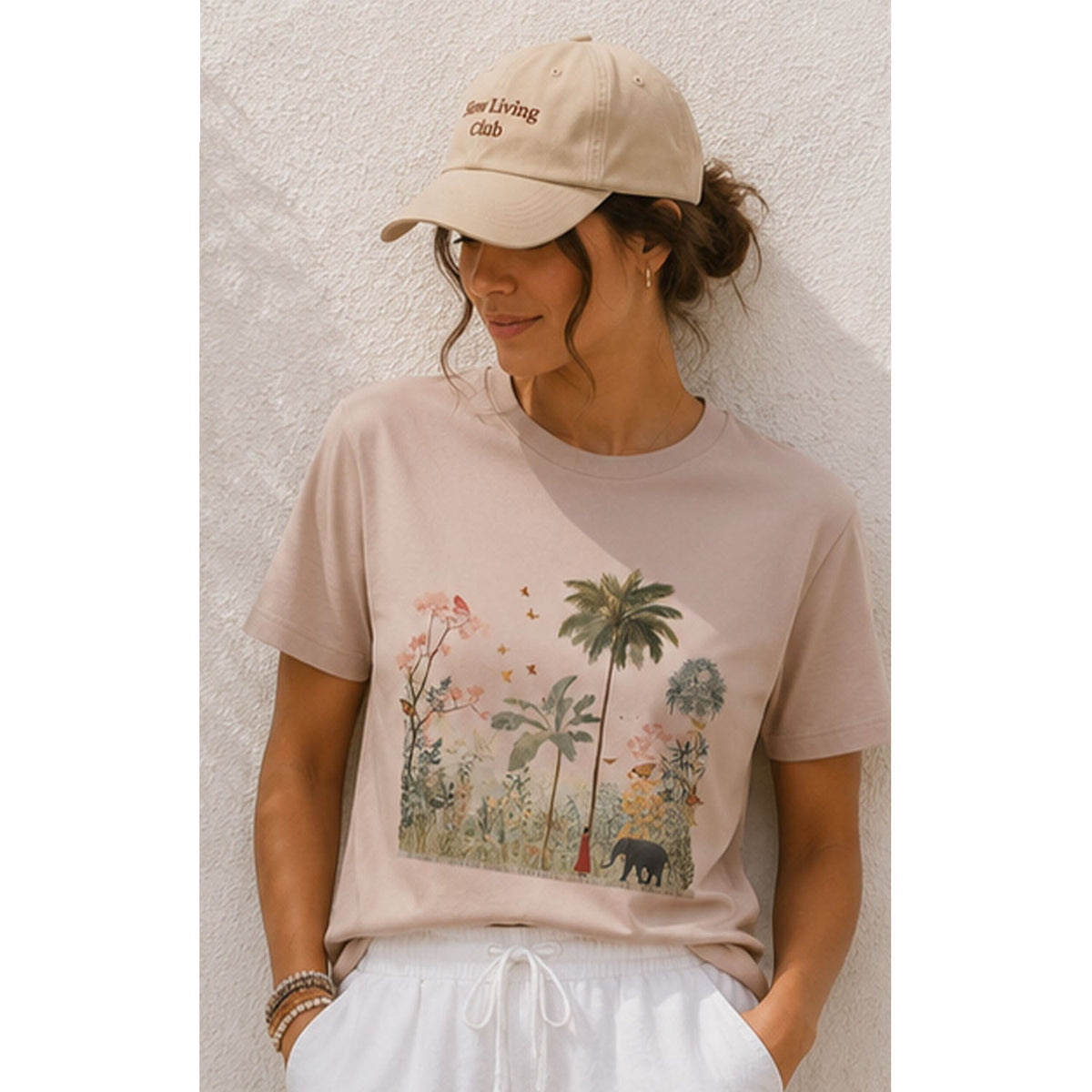 TShirt - Girl & Elephant - Taupe
