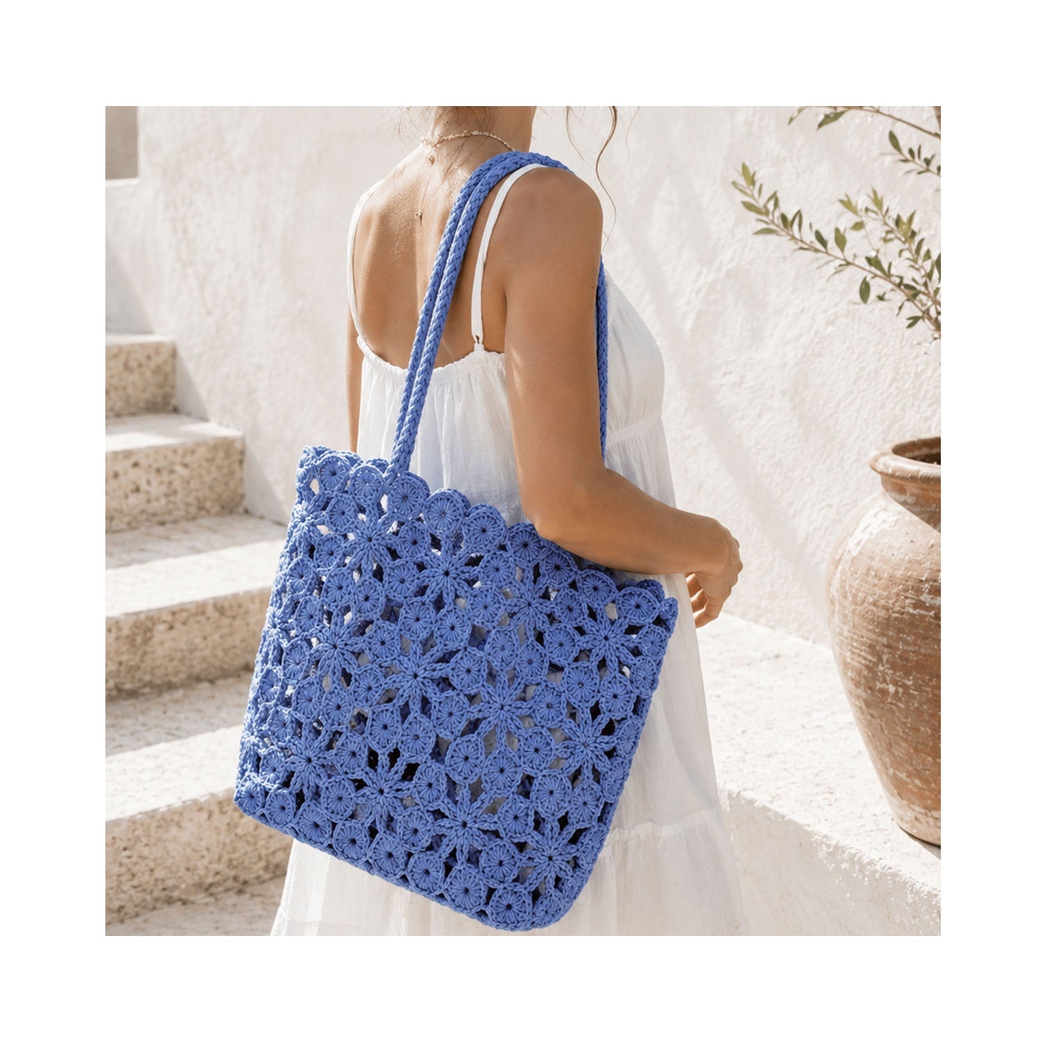 Tote Corallo Crochet - Blue Matisse