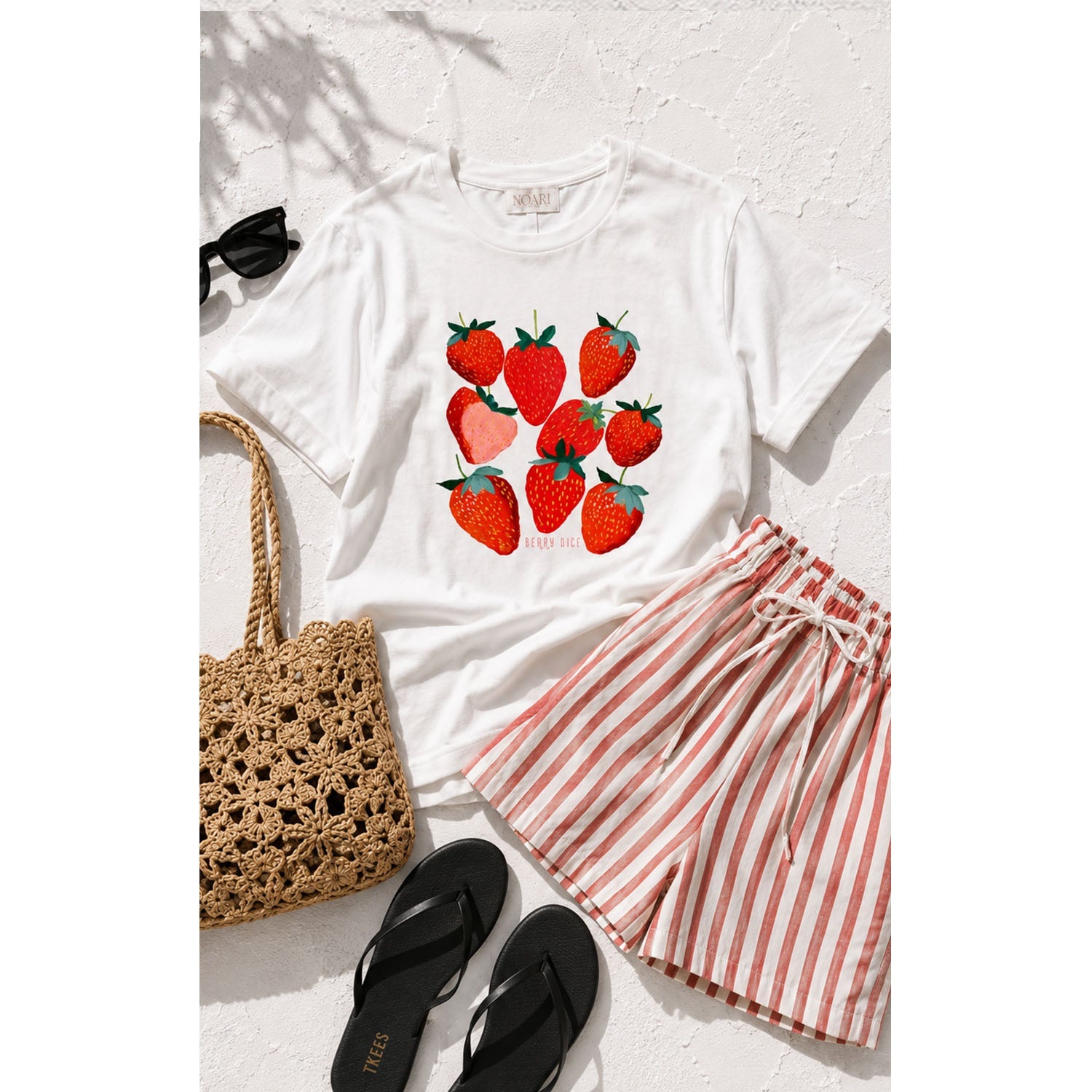 TShirt - Strawberries Berry Cute - White