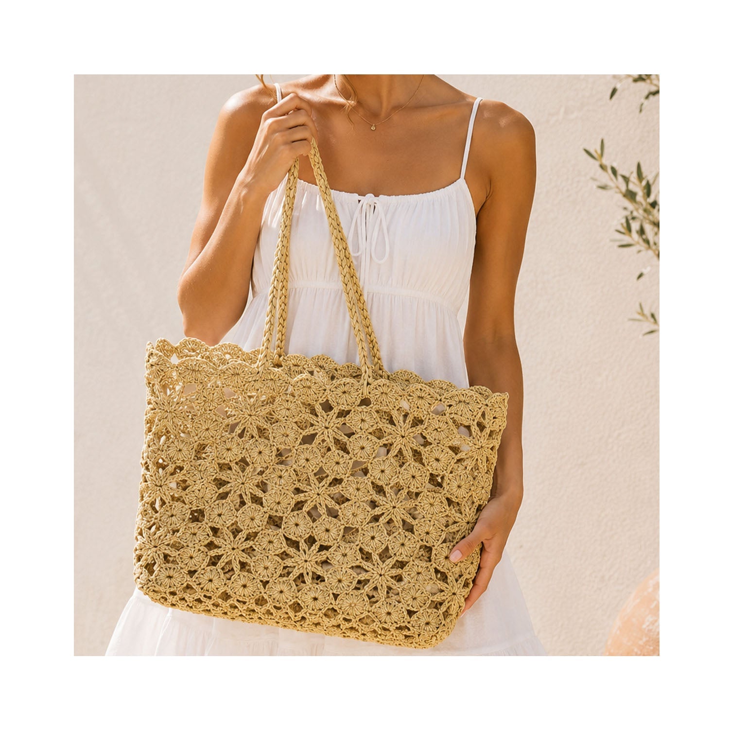 Tote Corallo Crochet - Natural sand
