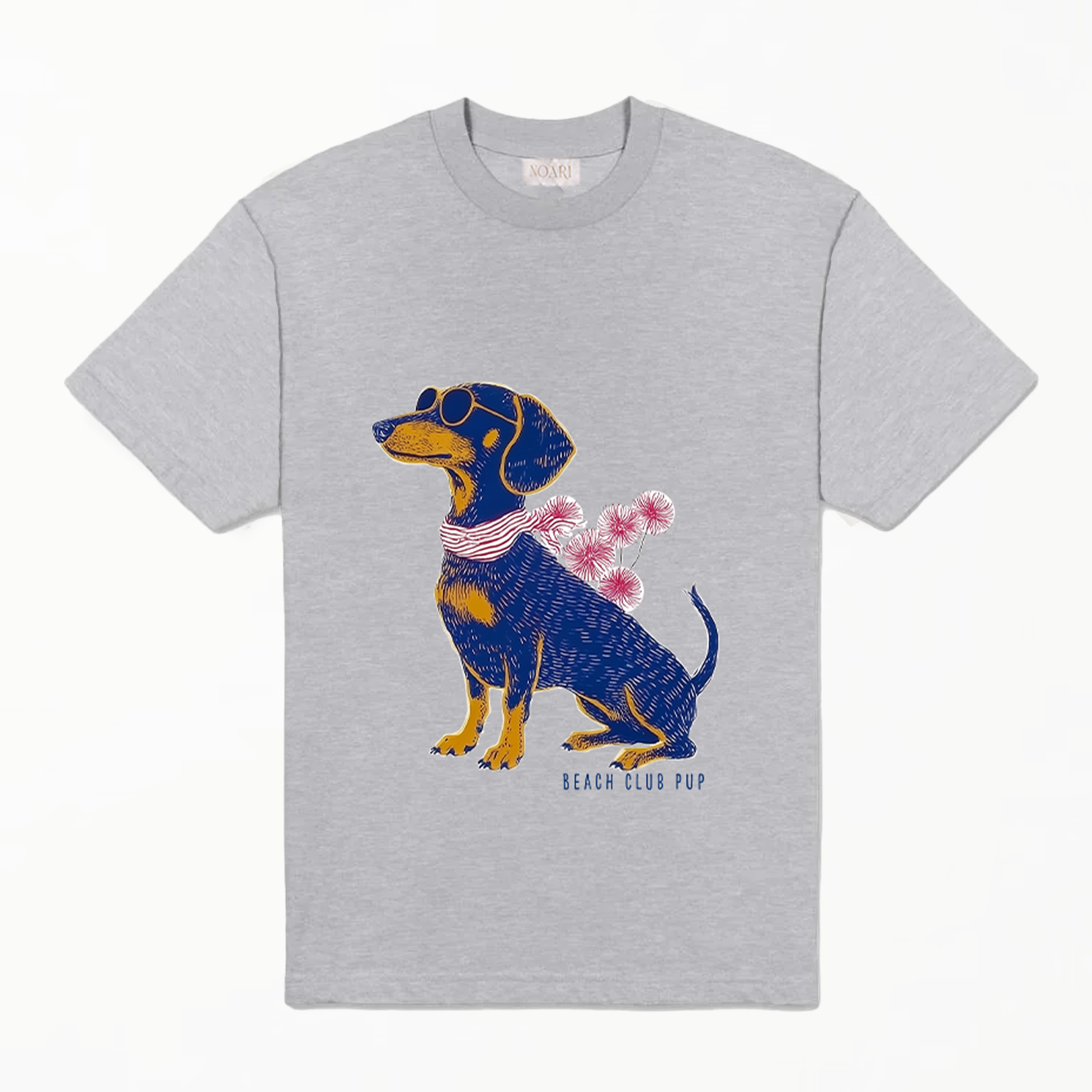 Tshirt - Beach Club Pup - Grey