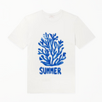TShirt - Blue Coral SUMMER - White