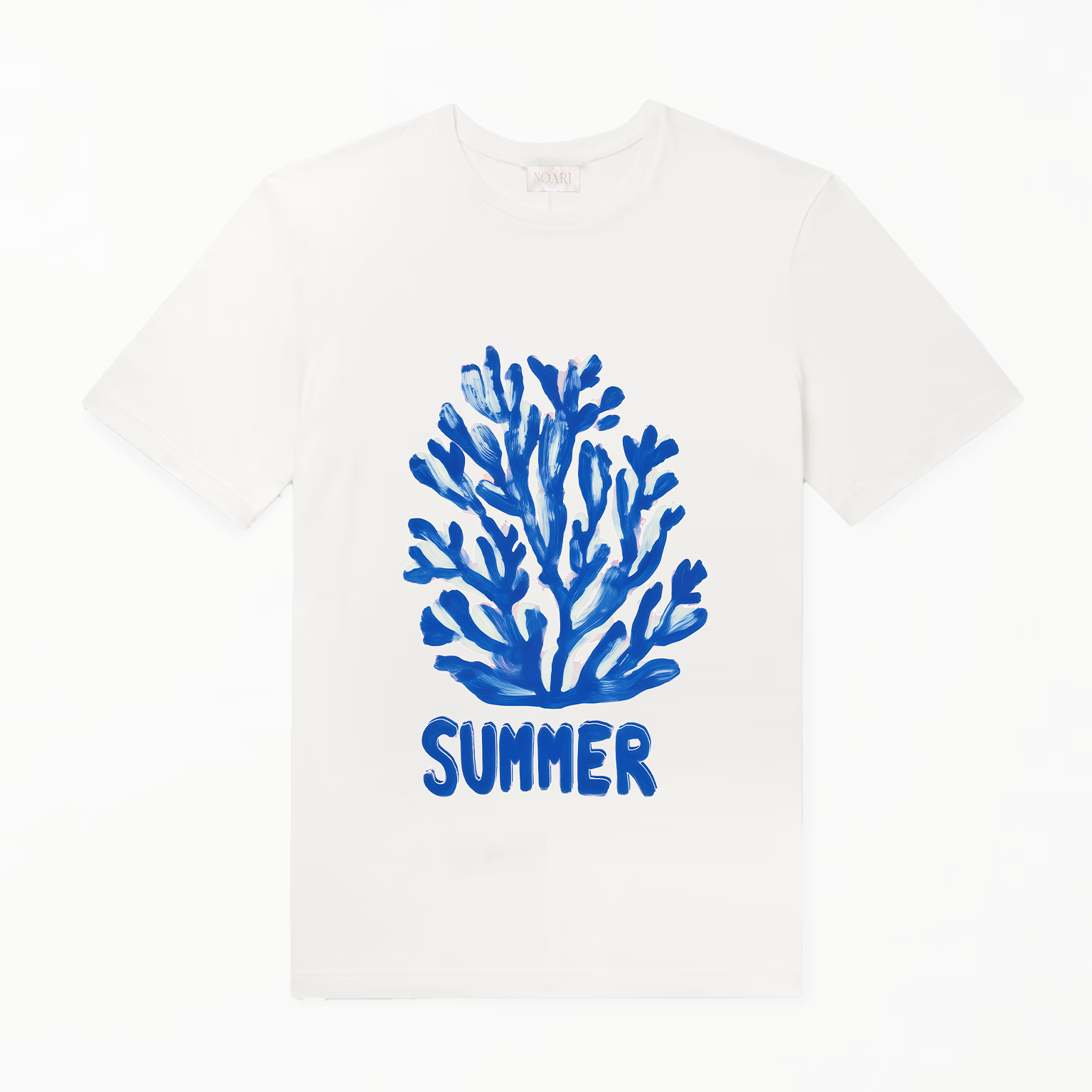 TShirt - Blue Coral SUMMER - White