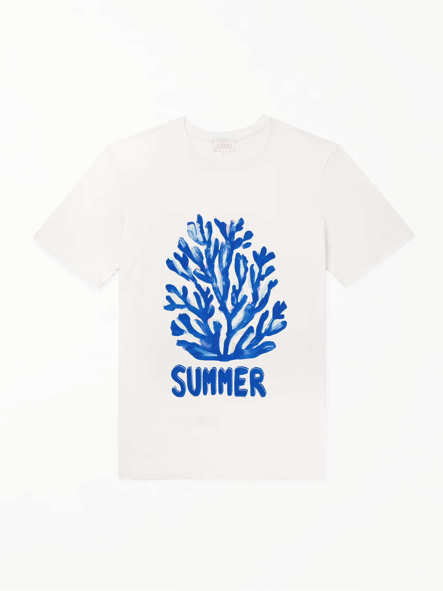 Blue Coral Summer Tshirt - White