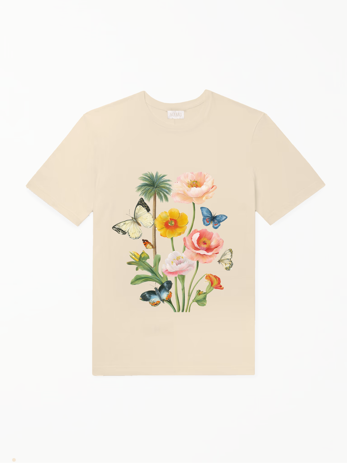 Botanical Butterfly Tshirt - Cream
