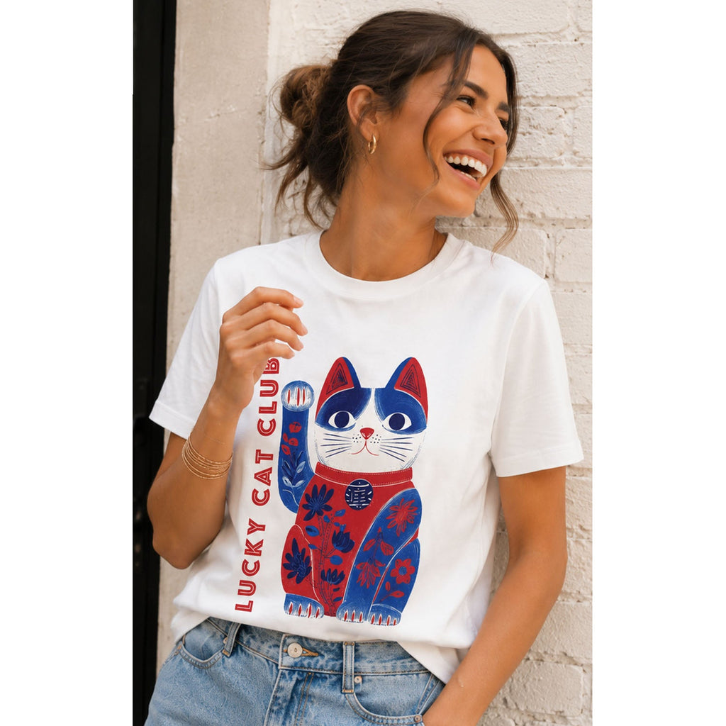 TShirt - Lucky Cat Club - White